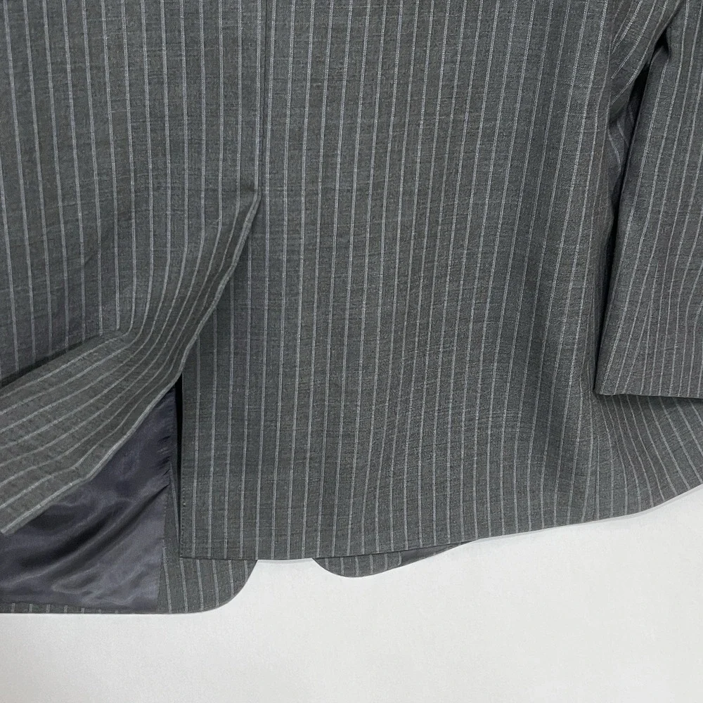 Lauren Ralph Lauren Blazer Mens 46S‎ Gray Pin Stripe Suit Jacket Wool Sport Coat